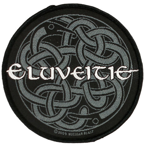 Band Merchandise Eluveitie Celtic Knot Logo Standard Woven Patch Embleem Zwart/Wit - Officiële Merchandise Band Merchandise Eluveitie Celtic Knot Logo Standard Woven Patch Embleem Zwart/Wit - Officiële Merchandise