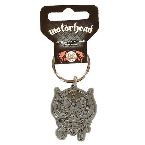 Band Merchandise Motorhead War Pig Metalldruckguss-Relief-Logo-Schlüsselanhänger Silber – Offizielles Merchandise