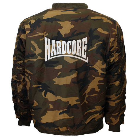 Hardcore Hardcore Camouflage Geborduurd Logo Bomberjack Jas - Hoge Kwaliteit Hardcore Hardcore Camouflage Geborduurd Logo Bomberjack Jas - Hoge Kwaliteit