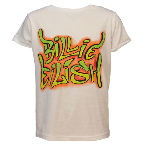 Band Merchandise Billie Eilish Graffiti Logo Kinder T-Shirt Weiß/Grün/Orange – Offizielles Merchandise Band Merchandise Billie Eilish Graffiti Logo Kinder T-Shirt Weiß/Grün/Orange – Offizielles Merchandise