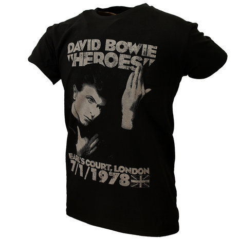 Band Merchandise David Bowie Heroes Earls Court T-Shirt - Officiële Merchandise Band Merchandise David Bowie Heroes Earls Court T-Shirt - Officiële Merchandise