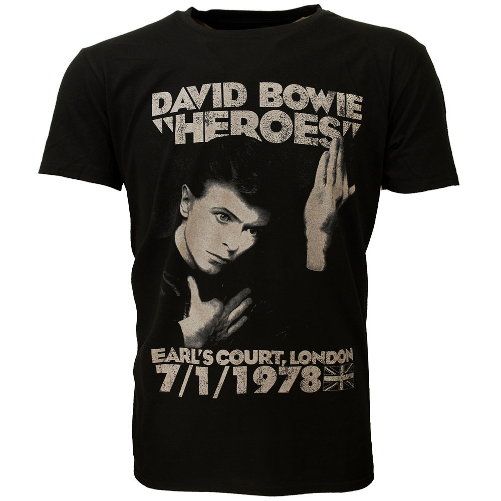 Band Merchandise David Bowie Heroes Earls Court T-Shirt - Officiële Merchandise Band Merchandise David Bowie Heroes Earls Court T-Shirt - Officiële Merchandise