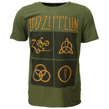 Band Merchandise Led Zeppelin T-Shirt mit goldenen Symbolen
