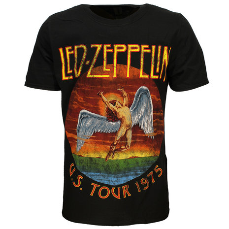 Band Merchandise Led Zeppelin USA Tour 1975 T-Shirt - Official Merchandise Band Merchandise Led Zeppelin USA Tour 1975 T-Shirt - Official Merchandise