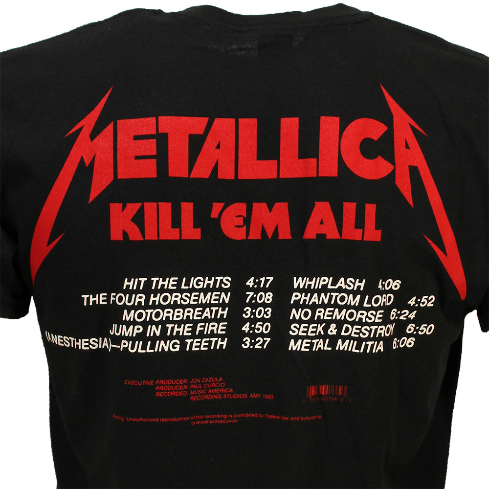 Band Merchandise Metallica Kill Em All Album T-Shirt - Official Merchandise Band Merchandise Metallica Kill Em All Album T-Shirt - Official Merchandise