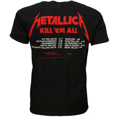 Band Merchandise Metallica Kill Em All Album T-Shirt - Official Merchandise Band Merchandise Metallica Kill Em All Album T-Shirt - Official Merchandise