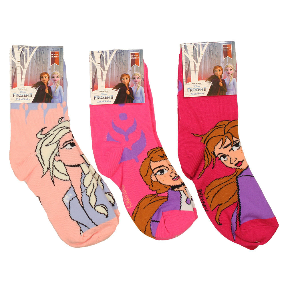 Disney Frozen 3-Pack Kids Sokken - Officiële Merchandise Disney Frozen 3-Pack Kids Sokken - Officiële Merchandise