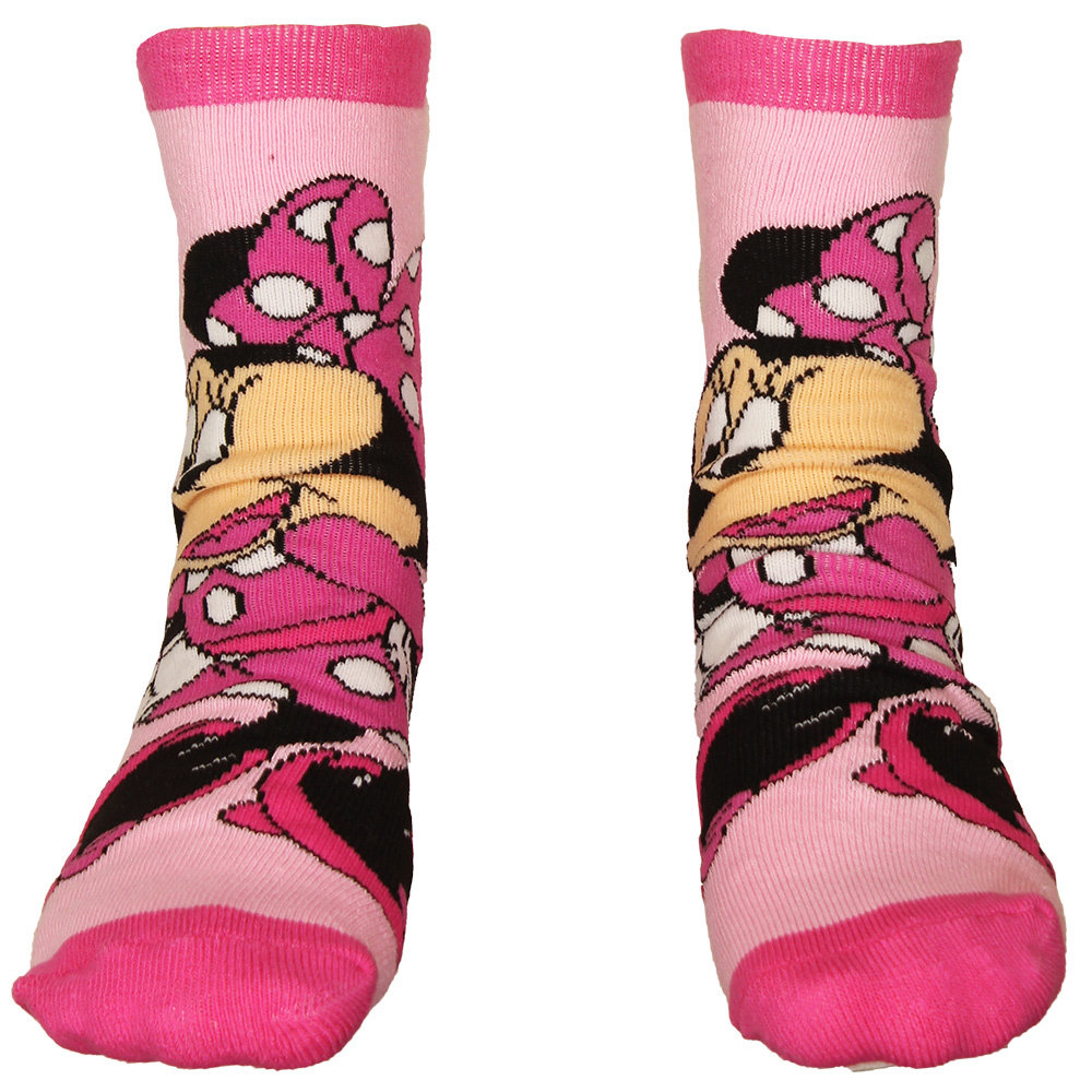 Pack of 3 Pairs of Minnie Mouse Socks by Disney® - pink medium solid, Girls