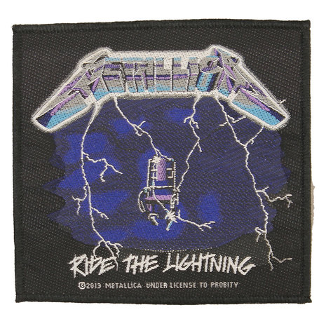 Band Merchandise Metallica Ride The Lightning Logo Standard Woven Patch Emblem Black/Blue - Official Merchandise Band Merchandise Metallica Ride The Lightning Logo Standard Woven Patch Emblem Black/Blue - Official Merchandise
