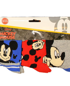 Mickey Mouse Mickey Mouse Kids 3 Paar Sokken Set Blauw / Rood / Grijs Mickey Mouse Mickey Mouse Kids 3 Paar Sokken Set Blauw / Rood / Grijs