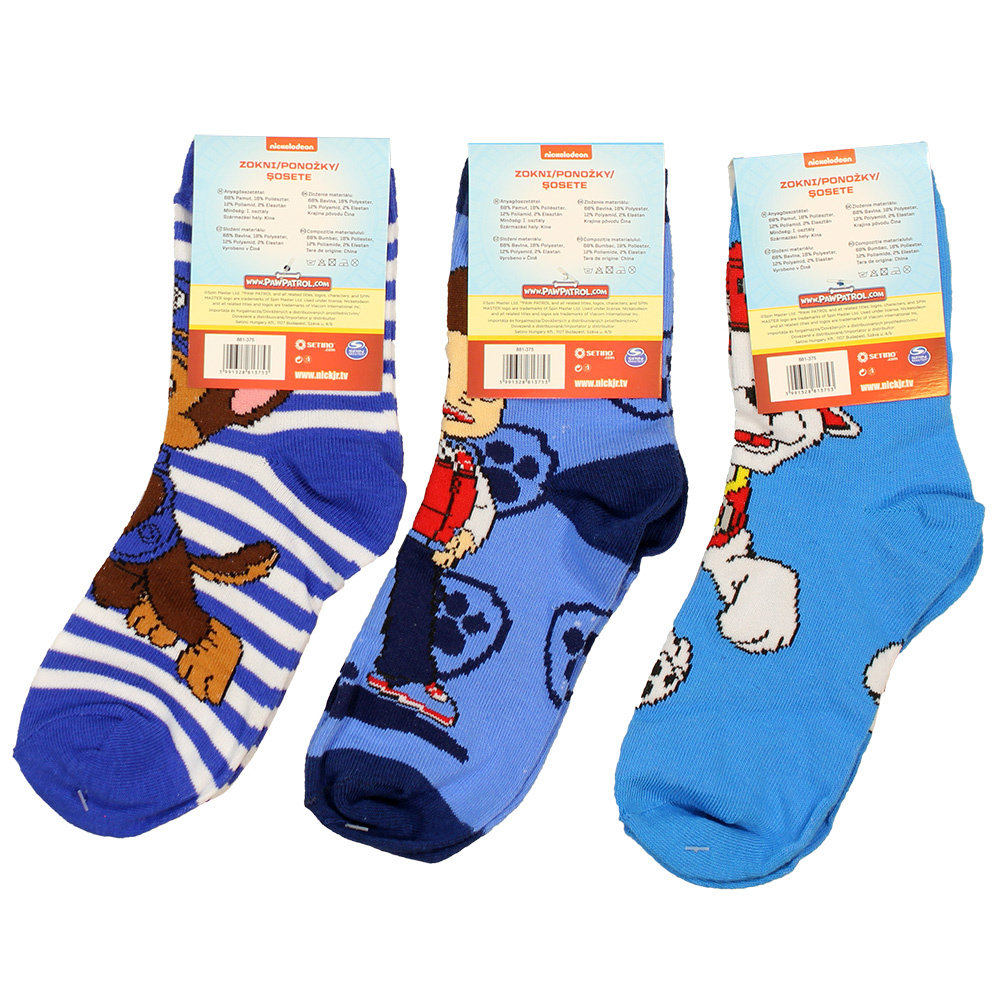 Paw Patrol Ryder Chase und Marshall 3 Paar Socken-Set Paw Patrol Ryder Chase und Marshall 3 Paar Socken-Set