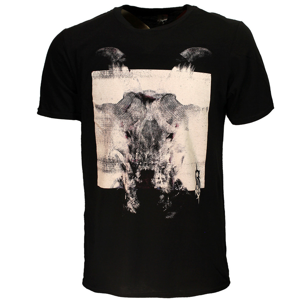 Band Merchandise Slipknot Devil Single Schwarz-Weiß-T-Shirt – Offizielles Merchandise