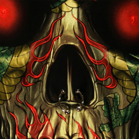 Rock Eagle / Biker T-Shirts Totenkopf with Septum Dragon Tattoo T-Shirt