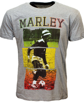 Band Merchandise Bob Marley Playing Football T-Shirt Band Merchandise Bob Marley Playing Football T-Shirt