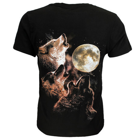 Rock Eagle / Biker T-Shirts Wolf Pack Howling At Full Moon T-Shirt - Official Merchandise Rock Eagle / Biker T-Shirts Wolf Pack Howling At Full Moon T-Shirt - Official Merchandise