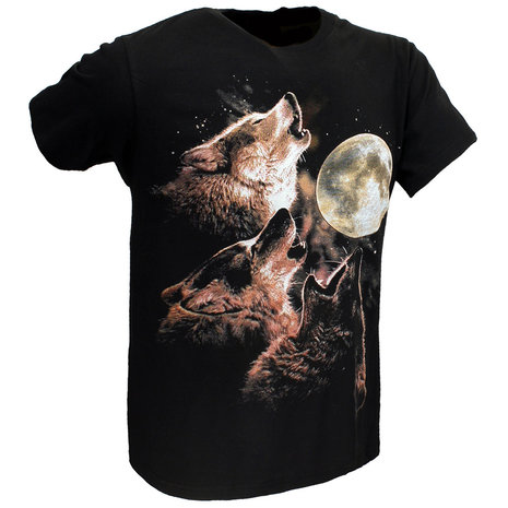 Rock Eagle / Biker T-Shirts Wolvenroedel Huilen Bij Volle Maan T-Shirt - Officiële Merchandise Rock Eagle / Biker T-Shirts Wolvenroedel Huilen Bij Volle Maan T-Shirt - Officiële Merchandise