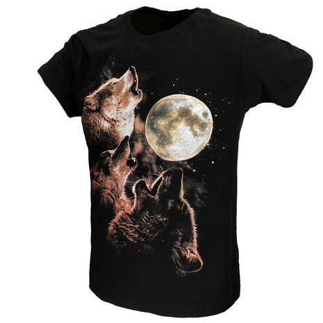 Rock Eagle / Biker T-Shirts Wolf Pack Howling At Full Moon T-Shirt - Official Merchandise Rock Eagle / Biker T-Shirts Wolf Pack Howling At Full Moon T-Shirt - Official Merchandise