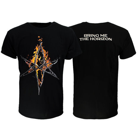 Band Merchandise Bring Me The Horizon Flaming Hex T-Shirt - Officiële Merchandise Band Merchandise Bring Me The Horizon Flaming Hex T-Shirt - Officiële Merchandise