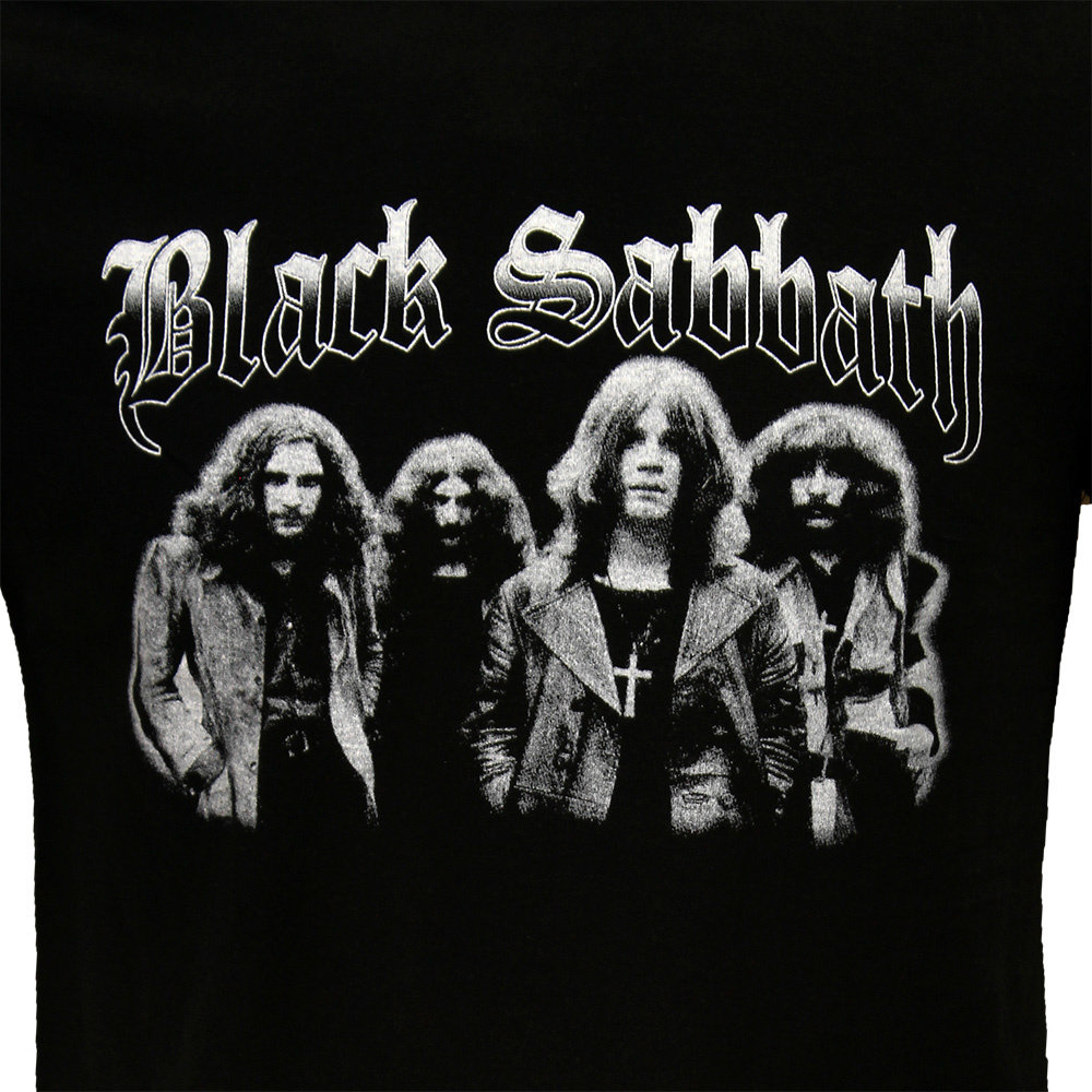 Band Merchandise Black Sabbath Black White Photo T-Shirt - Official Merchandise Band Merchandise Black Sabbath Black White Photo T-Shirt - Official Merchandise