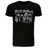Band Merchandise Black Sabbath Schwarz-Weiß-Foto-T-Shirt