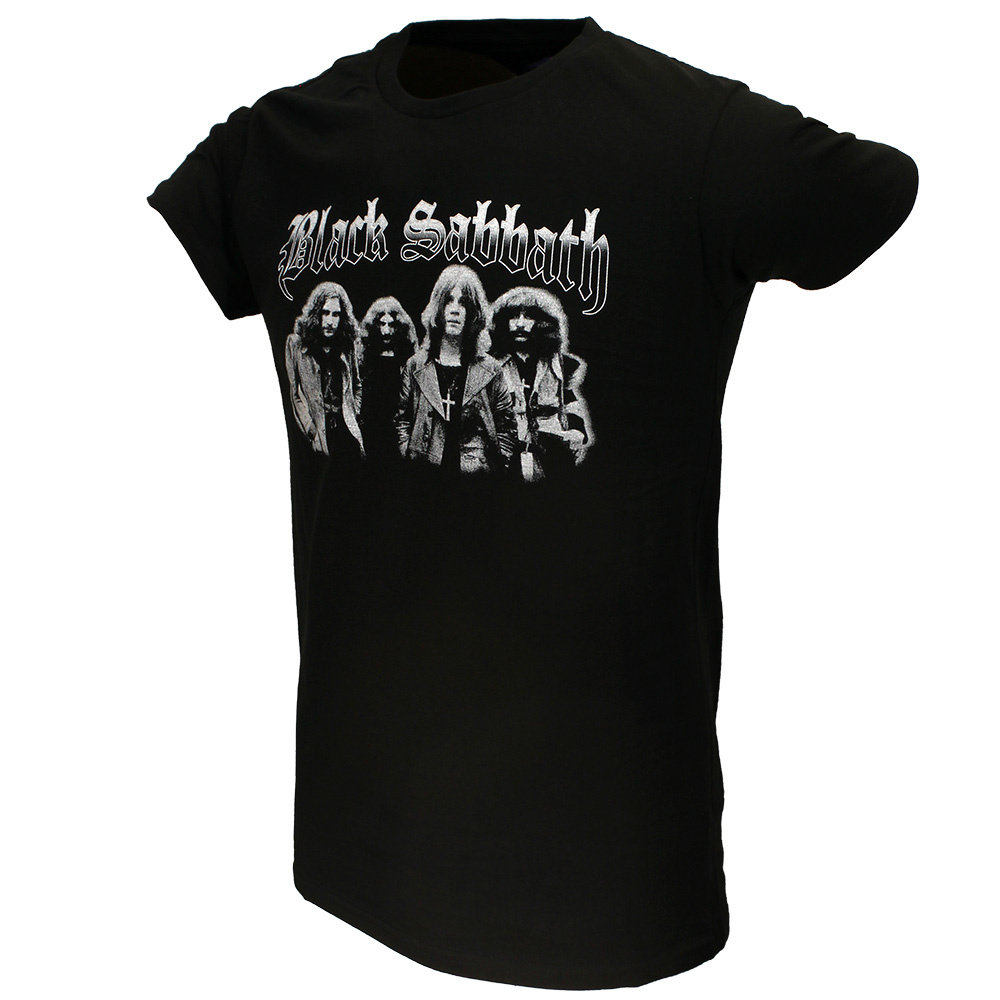 Band Merchandise Black Sabbath Black White Photo T-Shirt - Official Merchandise Band Merchandise Black Sabbath Black White Photo T-Shirt - Official Merchandise
