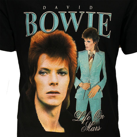 Band Merchandise David Bowie Life on Mars T-Shirt - Officiële Merchandise Band Merchandise David Bowie Life on Mars T-Shirt - Officiële Merchandise