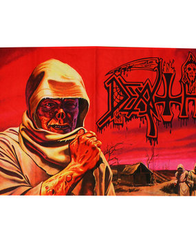 Band Merchandise Textilplakat zum Thema Tod und Lepra Band Merchandise Textilplakat zum Thema Tod und Lepra