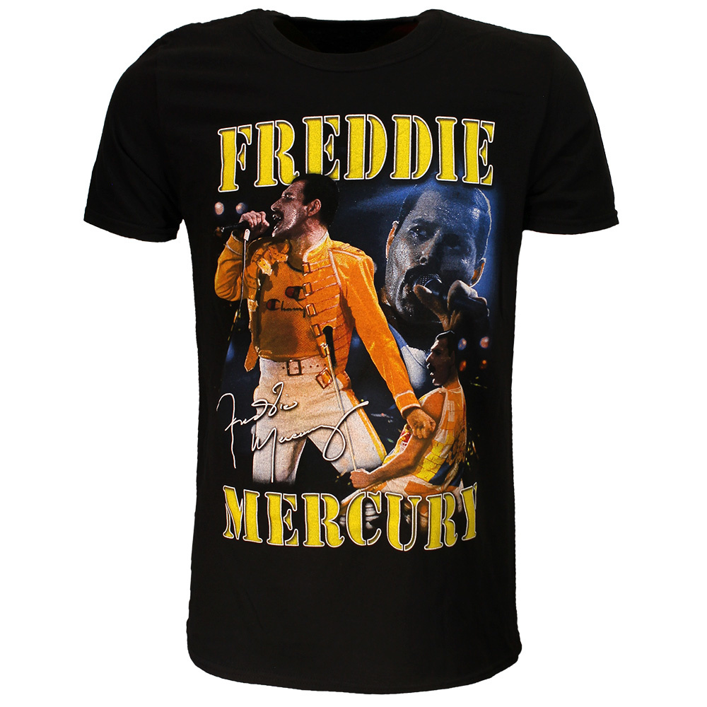 Rock Off Maglietta Ufficiale Freddie Mercury Live Homage - T-Shirt Unisex In Cotone (Small)