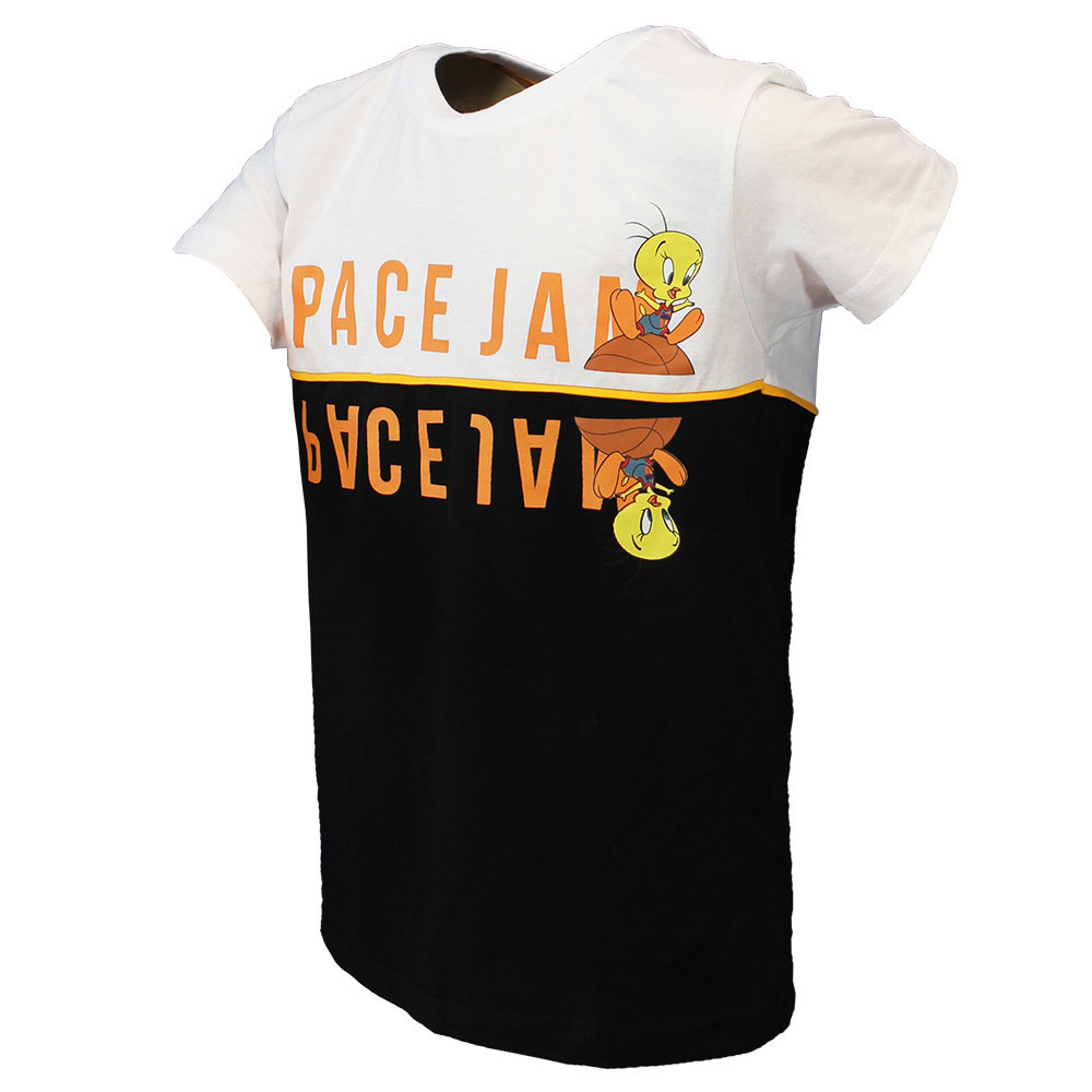 Space Jam Looney Tunes Space Jam Tweety Black & White Kids T-Shirt - Official Merchandise