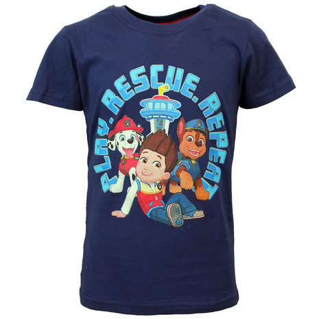 Paw Patrol Play Rescue Repeat Kinder T-Shirt Dunkelblau – Offizielles Merchandise Paw Patrol Play Rescue Repeat Kinder T-Shirt Dunkelblau – Offizielles Merchandise