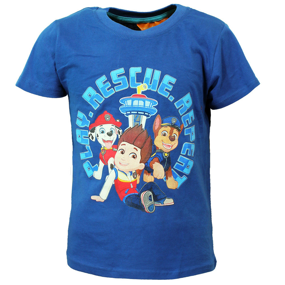Paw Patrol Play Rescue Repeat Kinder T-Shirt Blau – Offizielles Merchandise Paw Patrol Play Rescue Repeat Kinder T-Shirt Blau – Offizielles Merchandise