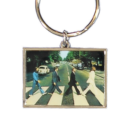 Band Merchandise The Beatles Abbey Road Picture Metal Keychain Silver - Official Merchandise