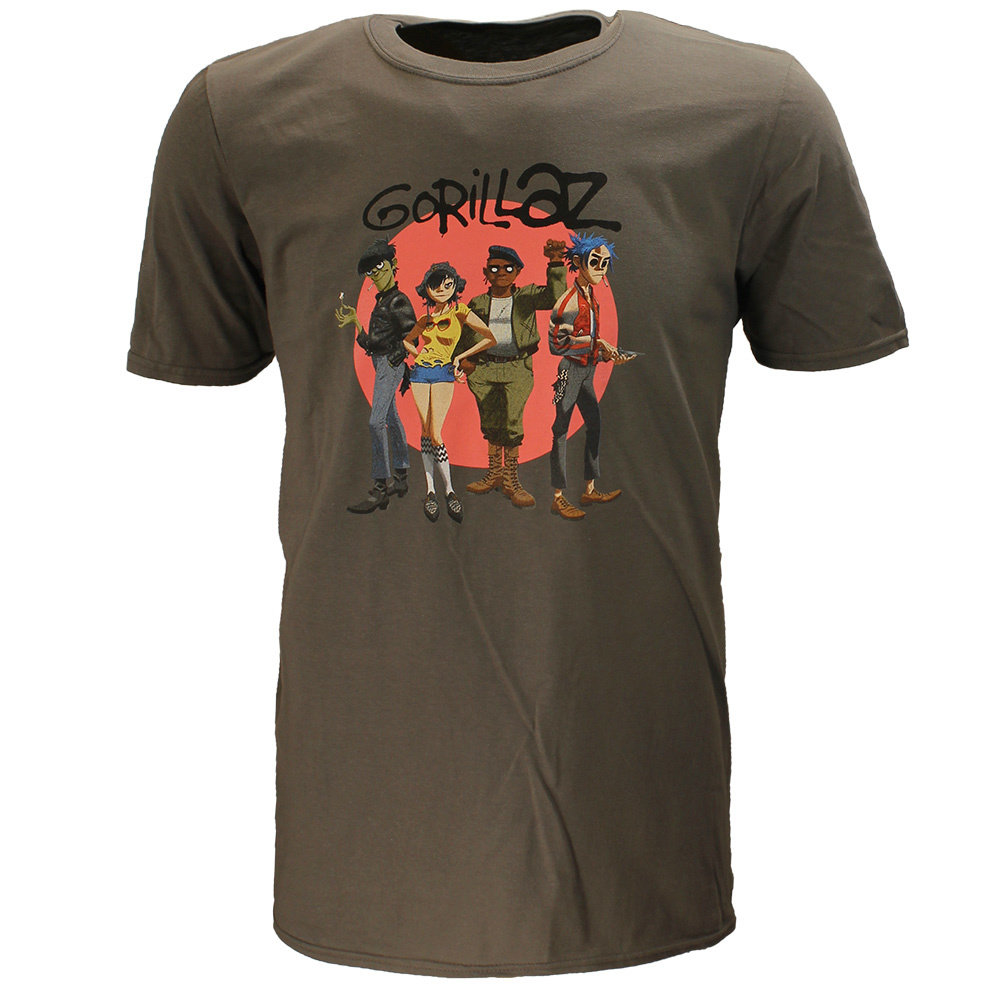 Band Merchandise Gorillaz Group Circle Rise T-Shirt - Officiële Merchandise Band Merchandise Gorillaz Group Circle Rise T-Shirt - Officiële Merchandise