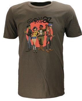 Band Merchandise Gorillaz Group Circle Rise T-Shirt Band Merchandise Gorillaz Group Circle Rise T-Shirt