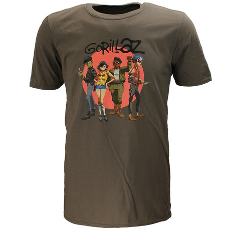 Band Merchandise Gorillaz Group Circle Rise T-Shirt - Officiële Merchandise Band Merchandise Gorillaz Group Circle Rise T-Shirt - Officiële Merchandise