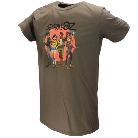 Band Merchandise Gorillaz Group Circle Rise T-Shirt - Officiële Merchandise Band Merchandise Gorillaz Group Circle Rise T-Shirt - Officiële Merchandise