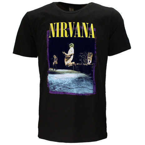 Band Merchandise Nirvana Stage Jump T-Shirt - Officiële Merchandise Band Merchandise Nirvana Stage Jump T-Shirt - Officiële Merchandise