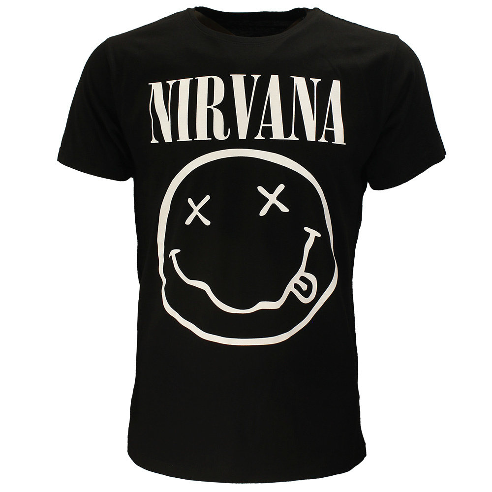 Band Merchandise Nirvana White Smiley T-Shirt - Official Merchandise Band Merchandise Nirvana White Smiley T-Shirt - Official Merchandise