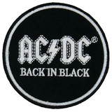Band Merchandise AC/DC Back In Black Circle Patch Band Merchandise AC/DC Back In Black Circle Patch