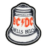 Band Merchandise AC/DC Hells Bells Weißer Aufnäher Band Merchandise AC/DC Hells Bells Weißer Aufnäher
