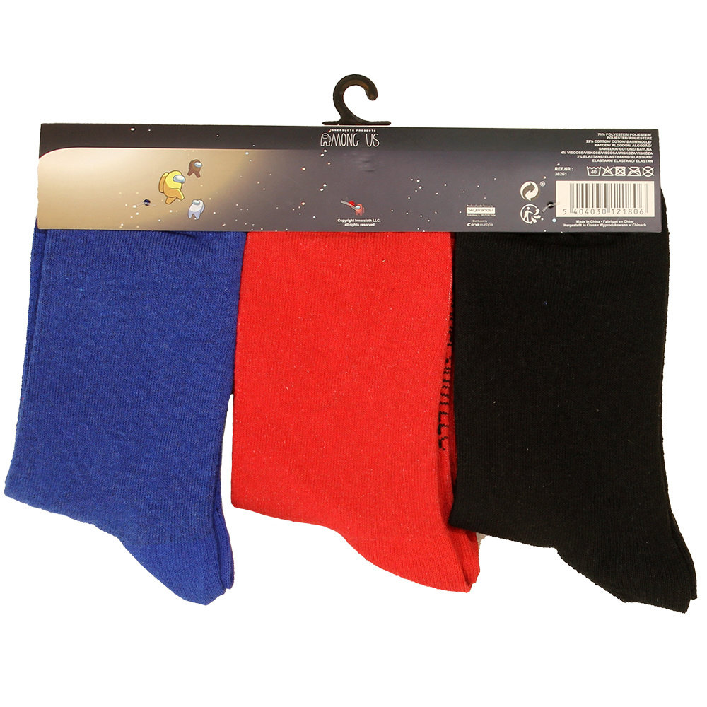 Among Us Impostor 3 Pack Socks - Official Merchandise Among Us Impostor 3 Pack Socks - Official Merchandise