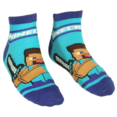 Minecraft Minecraft Steve & Creeper 3 Pack Zomer Sokken - Officiële Merchandise Minecraft Minecraft Steve & Creeper 3 Pack Zomer Sokken - Officiële Merchandise