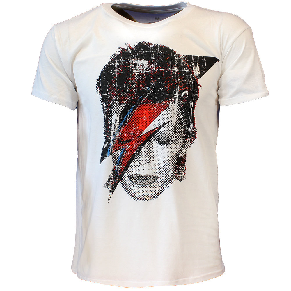 Band Merchandise David Bowie Halftone Flash Face T-Shirt - Officiële Merchandise Band Merchandise David Bowie Halftone Flash Face T-Shirt - Officiële Merchandise