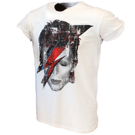 Band Merchandise David Bowie Halftone Flash Face T-Shirt - Officiële Merchandise Band Merchandise David Bowie Halftone Flash Face T-Shirt - Officiële Merchandise