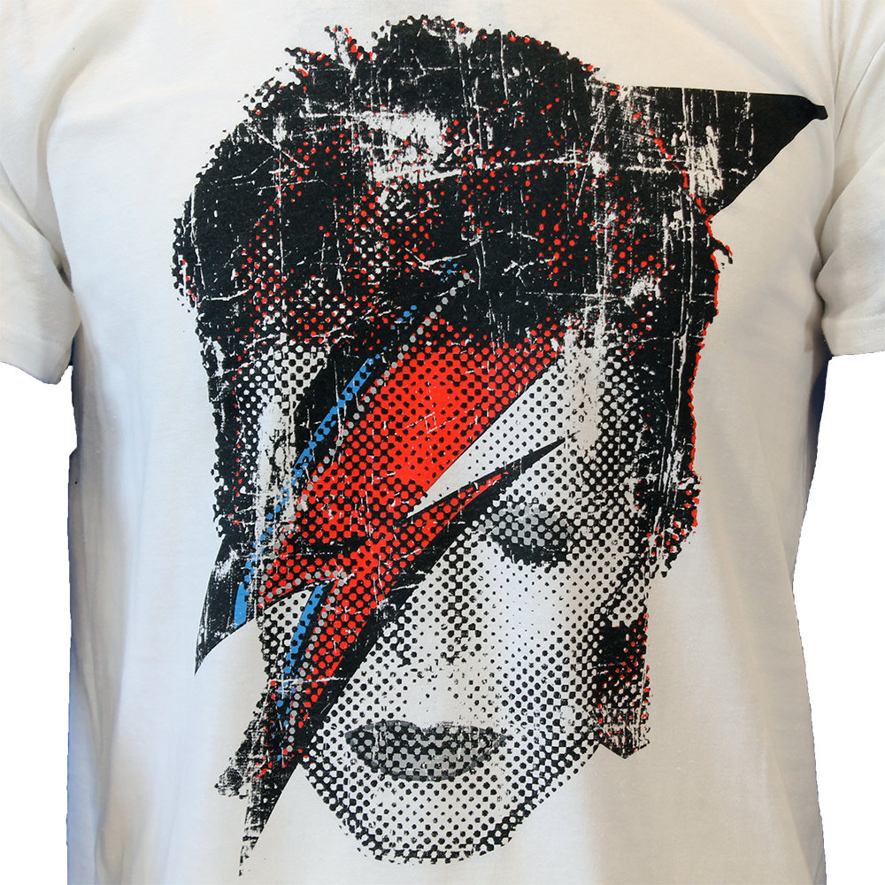 Band Merchandise David Bowie Halftone Flash Face T-Shirt - Officiële Merchandise Band Merchandise David Bowie Halftone Flash Face T-Shirt - Officiële Merchandise
