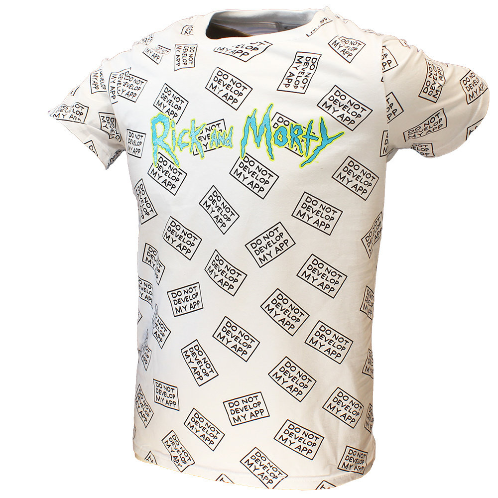 Rick and Morty Rick & Morty Do Not Develop My App T-Shirt Wit - Officiële Merchandise Rick and Morty Rick & Morty Do Not Develop My App T-Shirt Wit - Officiële Merchandise