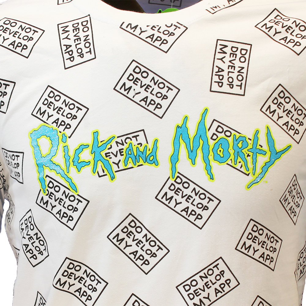 Rick and Morty Rick & Morty Do Not Develop My App T-Shirt Wit - Officiële Merchandise Rick and Morty Rick & Morty Do Not Develop My App T-Shirt Wit - Officiële Merchandise