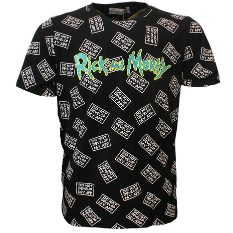 Rick and Morty Rick & Morty Do Not Develop My App T-Shirt Schwarz – Offizielles Merchandise