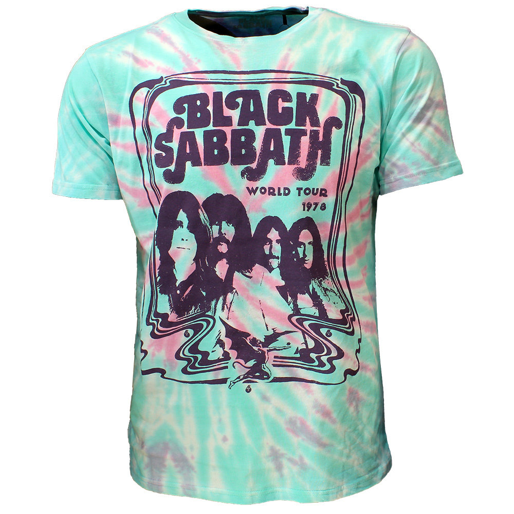 Band Merchandise Black Sabbath World Tour 1978 Dip Dye T-Shirt - Officiële Merchandise Band Merchandise Black Sabbath World Tour 1978 Dip Dye T-Shirt - Officiële Merchandise