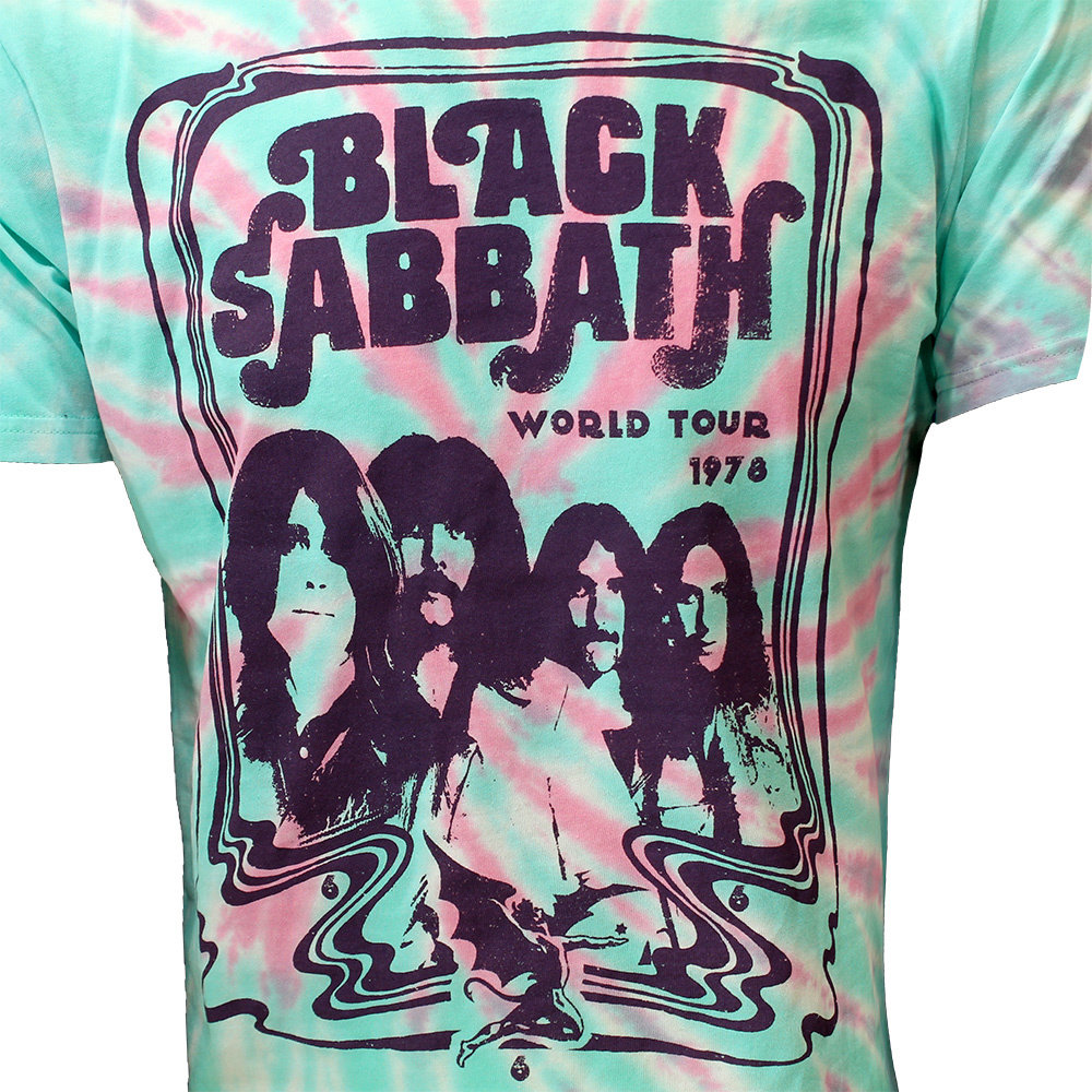 Band Merchandise Black Sabbath World Tour 1978 Dip Dye T-Shirt - Officiële Merchandise Band Merchandise Black Sabbath World Tour 1978 Dip Dye T-Shirt - Officiële Merchandise